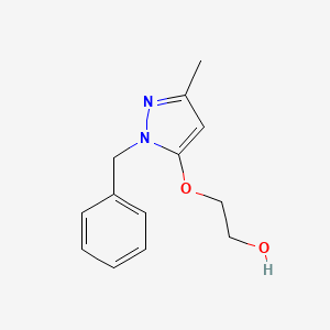 molecular formula C13H16N2O2 B13753497 Ethanol, 2-(1-benzyl-3-methyl-5-pyrazolyloxy)- CAS No. 5372-22-5