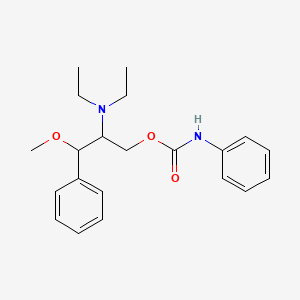 molecular formula C21H28N2O3 B13753509 2-Diethylamino-3-methoxy-3-phenylpropyl carbanilate CAS No. 77944-90-2