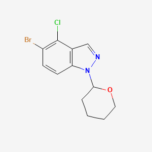 molecular formula C12H12BrClN2O B1375352 5-溴-4-氯-1-(四氢-2H-吡喃-2-基)-1H-吲唑 CAS No. 1365889-24-2