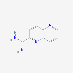 molecular formula C9H8N4 B13753524 1,5-Naphthyridine-2-carboximidamide CAS No. 1179532-99-0