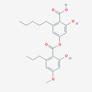 molecular formula C23H28O7 B13753537 Stenosporic acid CAS No. 27240-56-8