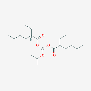 molecular formula C19H37AlO5 B13753541 Aluminum, bis(2-ethylhexanoato-kappaO)(2-propanolato)- CAS No. 56208-99-2