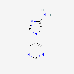 molecular formula C7H7N5 B13753558 1-(pyrimidin-5-yl)-1H-imidazol-4-amine CAS No. 1184914-11-1
