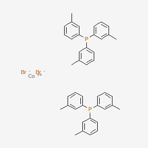 molecular formula C42H42Br2CoP2 B13753575 Cobalt, dibromobis(tris(3-methylphenyl)phosphine)-, (T-4)- CAS No. 49651-10-7