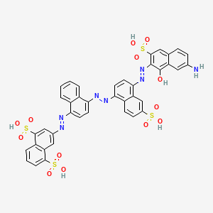 molecular formula C40H27N7O13S4 B13753613 3-[[4-[[4-[(7-Amino-1-hydroxy-3-sulfonaphthalen-2-yl)diazenyl]-6-sulfonaphthalen-1-yl]diazenyl]naphthalen-1-yl]diazenyl]naphthalene-1,5-disulfonic acid CAS No. 25180-17-0