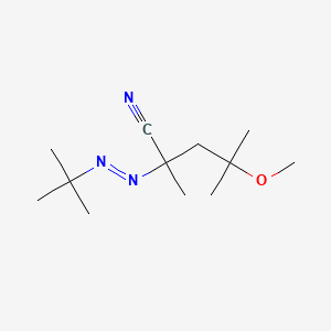 molecular formula C12H23N3O B13753670 2-((1,1-Dimethylethyl)azo)-4-methoxy-2,4-dimethylvaleronitrile CAS No. 55912-17-9