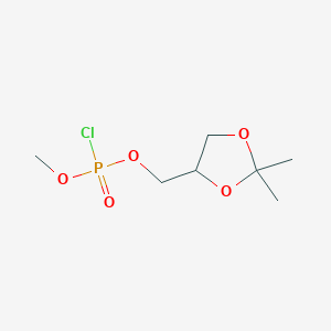molecular formula C7H14ClO5P B13753711 4-[[chloro(methoxy)phosphoryl]oxymethyl]-2,2-dimethyl-1,3-dioxolane 