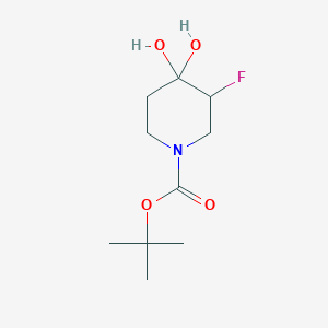 molecular formula C10H18FNO4 B1375374 Tert-butyl 3-fluoro-4,4-dihydroxypiperidine-1-carboxylate CAS No. 1208864-35-0