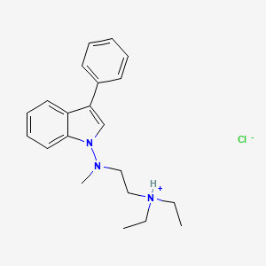 molecular formula C21H28ClN3 B13753819 Indole, 1-((2-(diethylamino)ethyl)methylamino)-3-phenyl-, hydrochloride CAS No. 57647-36-6