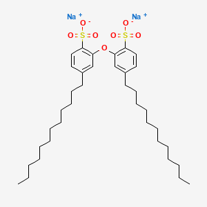 molecular formula C36H56Na2O7S2 B13753878 Disodium 2,2'-oxybis(4-dodecylbenzenesulfonate) CAS No. 5136-51-6