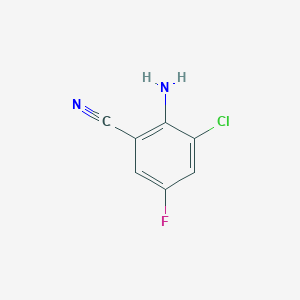 molecular formula C7H4ClFN2 B1375392 2-Amino-3-chloro-5-fluorobenzonitrile CAS No. 1263277-06-0