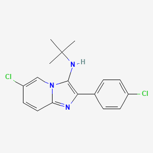 molecular formula C17H17Cl2N3 B13753923 N-tert-butyl-6-chloro-2-(4-chlorophenyl)imidazo[1,2-a]pyridin-3-amine 