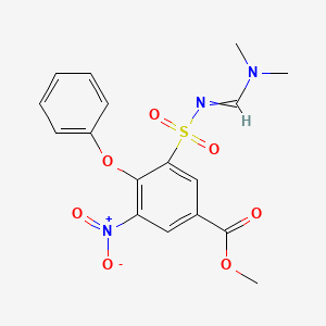 molecular formula C17H17N3O7S B13753957 Methyl 3-((((dimethylamino)methylene)amino)sulphonyl)-5-nitro-4-phenoxybenzoate CAS No. 60376-73-0