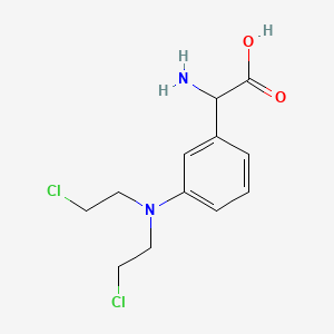 molecular formula C12H16Cl2N2O2 B13753963 GLYCINE, 2-(m-(BIS(2-CHLOROETHYL)AMINO)PHENYL)- CAS No. 73105-08-5