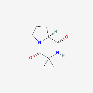molecular formula C9H12N2O2 B13753974 (8aS)-spiro[6,7,8,8a-tetrahydro-2H-pyrrolo[1,2-a]pyrazine-3,1'-cyclopropane]-1,4-dione 