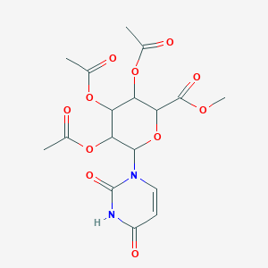 molecular formula C17H20N2O11 B13753986 Methyl 3,4,5-triacetyloxy-6-(2,4-dioxopyrimidin-1-yl)oxane-2-carboxylate CAS No. 52678-29-2