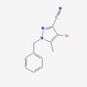 molecular formula C12H10BrN3 B1375399 1-Benzyl-4-bromo-5-methyl-1H-pyrazole-3-carbonitrile CAS No. 863752-24-3