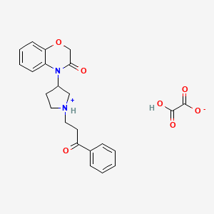 molecular formula C23H24N2O7 B13754007 2-hydroxy-2-oxoacetate;4-[1-(3-oxo-3-phenylpropyl)pyrrolidin-1-ium-3-yl]-1,4-benzoxazin-3-one CAS No. 23150-87-0