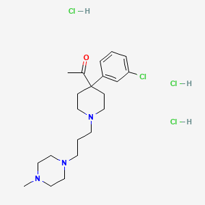 molecular formula C21H35Cl4N3O B13754015 Ethanone, 1-(4-(3-chlorophenyl)-1-(3-(4-methyl-1-piperazinyl)propyl)-4-piperidinyl)-, trihydrochloride CAS No. 62270-81-9