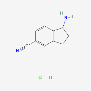 molecular formula C10H11ClN2 B1375406 1-氨基-2,3-二氢-1H-茚烯-5-碳腈盐酸盐 CAS No. 903555-97-5