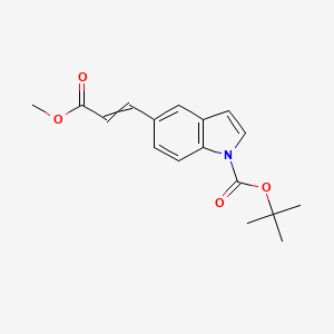 molecular formula C17H19NO4 B1375407 叔丁基 5-(3-甲氧基-3-氧代丙-1-烯-1-基)-1H-吲哚-1-羧酸酯 CAS No. 561307-71-9