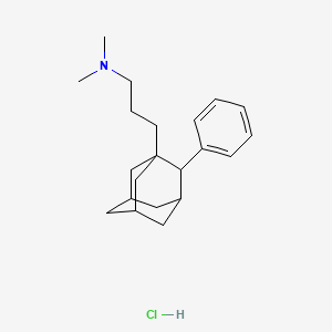 molecular formula C21H32ClN B13754087 Adamantane, 1-(3-dimethylaminopropyl)-2-phenyl-, hydrochloride CAS No. 52583-04-7