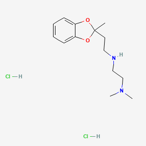 molecular formula C14H24Cl2N2O2 B13754093 N~1~,N~1~-Dimethyl-N~2~-[2-(2-methyl-2H-1,3-benzodioxol-2-yl)ethyl]ethane-1,2-diamine--hydrogen chloride (1/2) CAS No. 52400-61-0