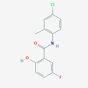 molecular formula C14H11ClFNO2 B13754141 N-(4-Chloro-2-methylphenyl)-5-fluoro-2-hydroxybenzamide CAS No. 77068-02-1