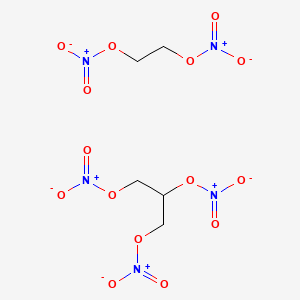 molecular formula C5H9N5O15 B13754155 1,3-Dinitrooxypropan-2-yl nitrate;2-nitrooxyethyl nitrate CAS No. 53569-64-5