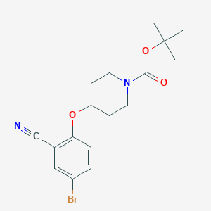 molecular formula C17H21BrN2O3 B1375418 叔丁基 4-(4-溴-2-氰基苯氧基)哌啶-1-羧酸酯 CAS No. 1292317-56-6