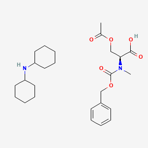 molecular formula C26H40N2O6 B13754182 N-alpha-BENZYLOXYCARBONYL-N-alpha-METHYL-O-ACETYL-L-SERINE DICYCLOHEXYLAMINE 