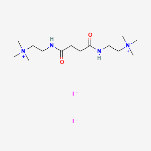 molecular formula C14H32I2N4O2 B13754243 Ammonium, succinylbis(iminoethylene)bis(trimethyl-, diiodide CAS No. 62066-17-5