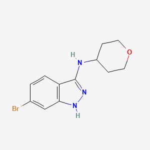 molecular formula C12H14BrN3O B1375433 6-bromo-N-(tetrahydro-2H-pyran-4-yl)-1H-indazol-3-amine CAS No. 1214900-69-2