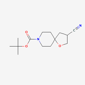 molecular formula C14H22N2O3 B1375437 Tert-butyl 3-cyano-1-oxa-8-azaspiro[4.5]decane-8-carboxylate CAS No. 1160246-93-4