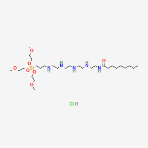 molecular formula C29H66ClN5O7Si B13754379 Nonanamide, N-[16,16-bis(2-methoxyethoxy)-17,20-dioxa-3,6,9,12-tetraaza-16-silaheneicos-1-yl]-, monohydrochloride CAS No. 73545-23-0