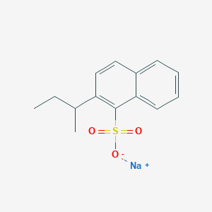 molecular formula C14H15NaO3S B13754408 Naphthalenesulfonic acid, (1-methylpropyl)-, sodium salt CAS No. 111330-30-4