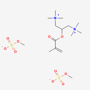 molecular formula C15H34N2O10S2 B13754450 1,3-Propanediaminium, N,N,N,N',N',N'-hexamethyl-2-((2-methyl-1-oxo-2-propenyl)oxy)-, bis(methyl sulfate) CAS No. 52828-97-4