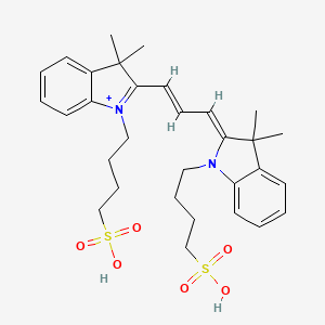 molecular formula C31H41N2O6S2+ B13754461 4-[(2Z)-2-[(E)-3-[3,3-dimethyl-1-(4-sulfobutyl)indol-1-ium-2-yl]prop-2-enylidene]-3,3-dimethylindol-1-yl]butane-1-sulfonic acid 