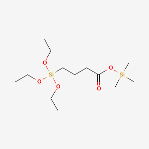 molecular formula C13H30O5Si2 B13754479 Trimethylsilyl 4-(triethoxysilyl)butyrate CAS No. 23416-06-0