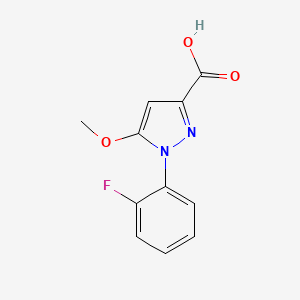molecular formula C11H9FN2O3 B1375449 1-(2-Fluorophenyl)-5-methoxy-1H-pyrazole-3-carboxylic acid CAS No. 1239726-11-4