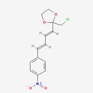 molecular formula C14H14ClNO4 B13754505 2-(chloromethyl)-2-[(1E,3E)-4-(4-nitrophenyl)buta-1,3-dienyl]-1,3-dioxolane CAS No. 2499-47-0