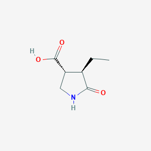 molecular formula C7H11NO3 B13754509 (3R,4R)-4-Ethyl-5-oxopyrrolidine-3-carboxylic acid 
