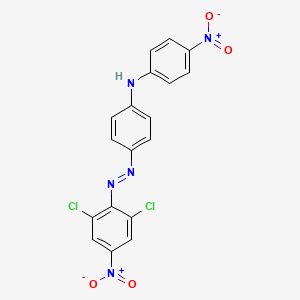 molecular formula C18H11Cl2N5O4 B13754510 4-[(2,6-Dichloro-4-nitrophenyl)azo]-N-(4-nitrophenyl)aniline CAS No. 72927-94-7