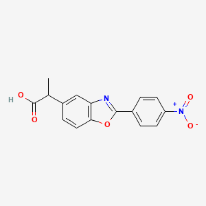 molecular formula C16H12N2O5 B13754515 alpha-Methyl-2-(4-nitrophenyl)-5-benzoxazoleacetic acid CAS No. 51234-92-5