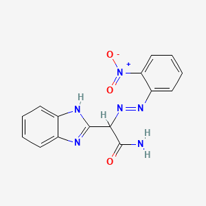 molecular formula C15H12N6O3 B13754536 alpha-[(2-Nitrophenyl)azo]-1H-benzimidazole-2-acetamide CAS No. 2328-07-6