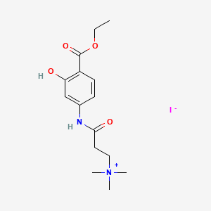 molecular formula C15H23IN2O4 B13754540 Ethyl 4-(3-dimethylaminopropionylamino)salicylate, methiodide CAS No. 73680-82-7