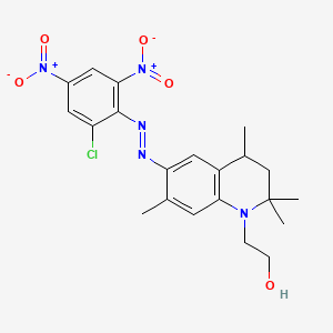 molecular formula C21H24ClN5O5 B13754561 6-[(2-Chloro-4,6-dinitrophenyl)azo]-3,4-dihydro-2,2,4,7-tetramethyl-2H-quinoline-1-ethanol CAS No. 63133-84-6