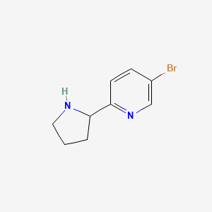 molecular formula C9H11BrN2 B1375457 5-Bromo-2-(pyrrolidin-2-YL)pyridine CAS No. 886365-48-6