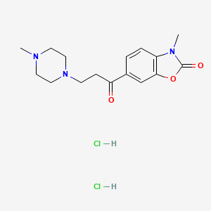 molecular formula C16H23Cl2N3O3 B13754584 2-Benzoxazolinone, 3-methyl-6-(3-(4-methyl-1-piperazinyl)propionyl)-, dihydrochloride CAS No. 59384-77-9