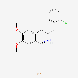 molecular formula C18H19BrClNO2 B13754721 3-[(2-chlorophenyl)methyl]-6,7-dimethoxy-3,4-dihydroisoquinolin-2-ium;bromide CAS No. 57543-14-3